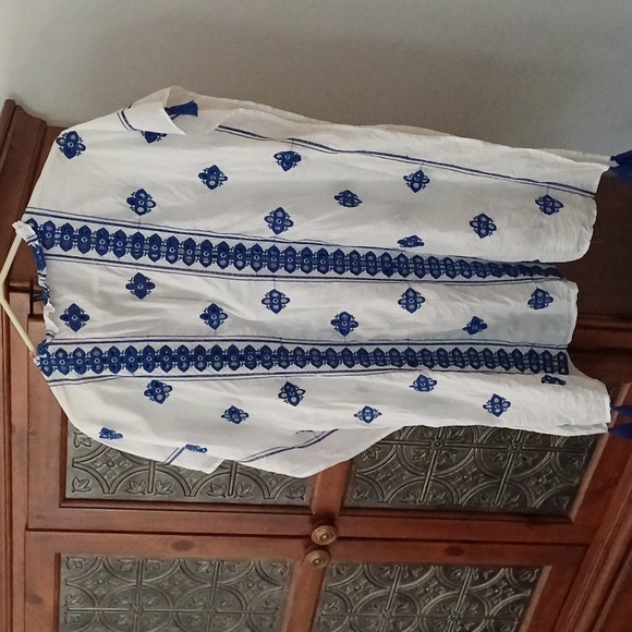 🔥🔥🔥J. CREW embroidered tassel cotton tunic M India - Picture 6 of 13